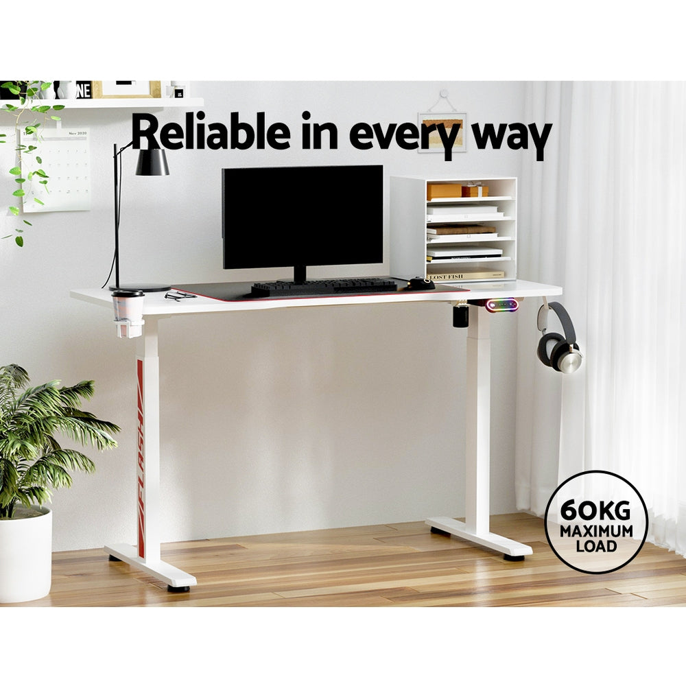 Artiss Standing Desk Motorised Gaming Desks White 140CM HASD-B-GMD06-WH