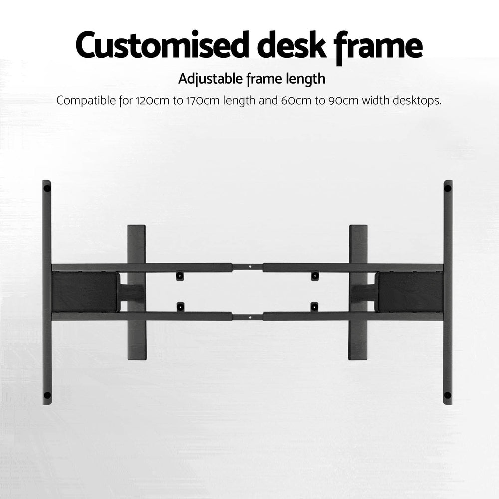 Artiss Standing Desk Frame Only Dual Motor Motorised Adjustable 125KG Load Black HASD-B-M10-BK
