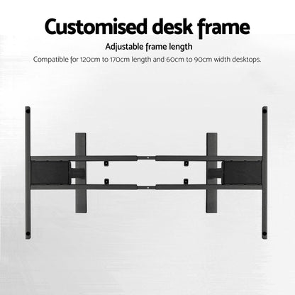 Artiss Standing Desk Frame Only Dual Motor Motorised Adjustable 125KG Load Black HASD-B-M10-BK