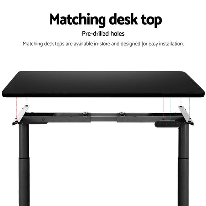 Artiss Standing Desk Frame Only Dual Motor Motorised Adjustable 125KG Load Black HASD-B-M10-BK