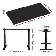 Artiss Standing Desk Motorised Electric Dual Motor Black 120CM HASD-B-M10-BKDF-BKDB-120