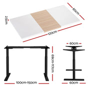 Artiss Standing Desk Motorised Electric Dual Motor 120CM HASD-B-M10-BKDF-NWDB-120