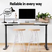 Artiss Standing Desk Motorised Electric Dual Motor 120CM HASD-B-M10-BKDF-NWDB-120
