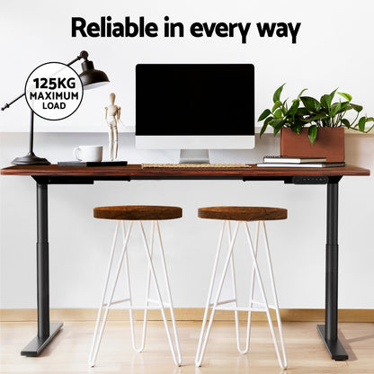 Artiss Standing Desk Motorised Electric Dual Motor Rustic Brown 140CM HASD-B-M10-BKDF-RBDB-140