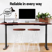 Artiss Standing Desk Motorised Electric Dual Motor Walnut 120CM HASD-B-M10-BKDF-WADB-120