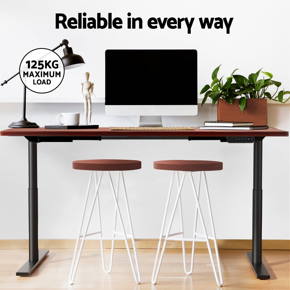 Artiss Standing Desk Motorised Electric Dual Motor Walnut 120CM HASD-B-M10-BKDF-WADB-120