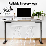 Artiss Standing Desk Motorised Electric Dual Motor White 120CM HASD-B-M10-BKDF-WHDB-120