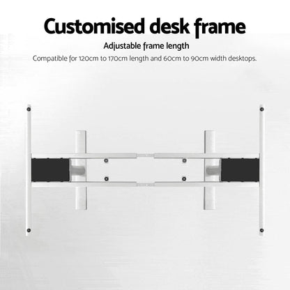 Artiss Standing Desk Frame Only Dual Motor Motorised Adjustable 125KG Load White HASD-B-M10-WH