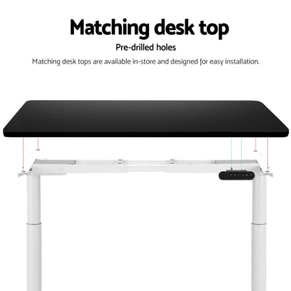 Artiss Standing Desk Frame Only Dual Motor Motorised Adjustable 125KG Load White HASD-B-M10-WH