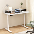 Artiss Electric Standing Desk with Storage Rack Shelf Drawers White 120CM HASD-B-M10-WHDF-HDR-120