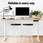 Artiss Standing Desk Motorised Electric Dual Motor 140CM White Oak HASD-B-M10-WHDF-NTDB-140