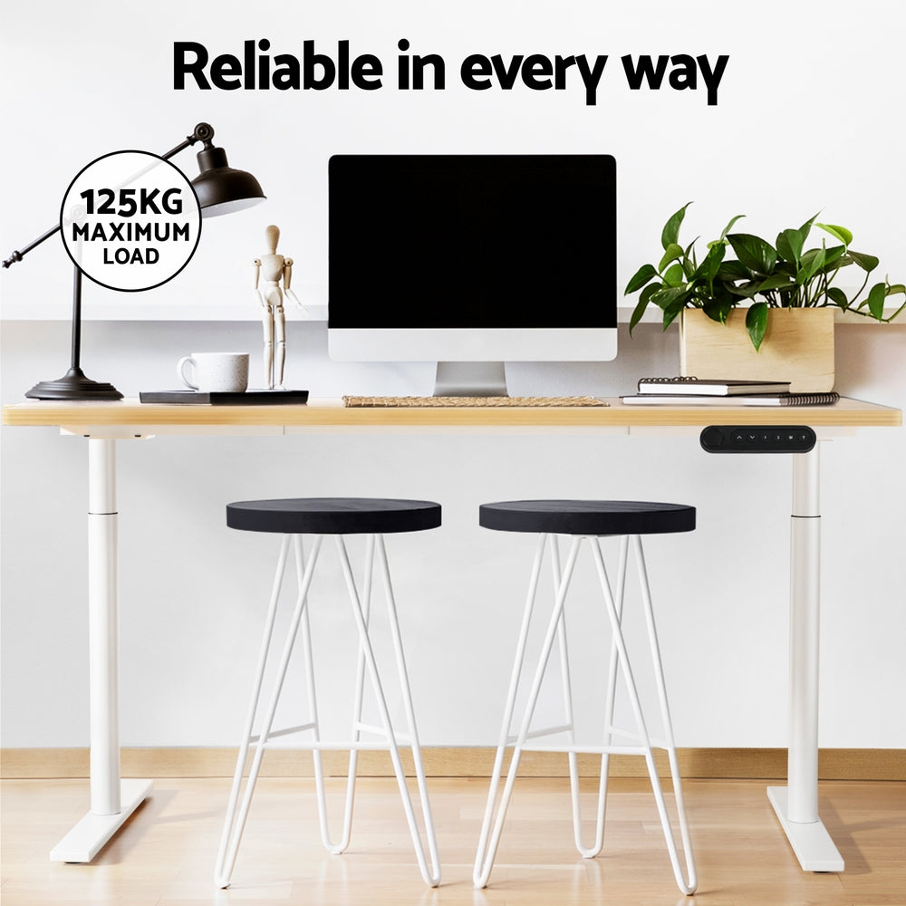 Artiss Standing Desk Motorised Electric Dual Motor 140CM White Oak HASD-B-M10-WHDF-NTDB-140