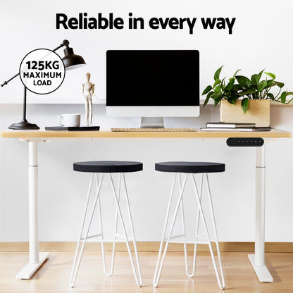 Artiss Standing Desk Motorised Electric Dual Motor 140CM White Oak HASD-B-M10-WHDF-NTDB-140