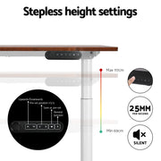Artiss Standing Desk Motorised Electric Dual Motor 120CM Rustic Brown HASD-B-M10-WHDF-RBDB-120