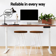 Artiss Standing Desk Motorised Electric Dual Motor 120CM Rustic Brown HASD-B-M10-WHDF-RBDB-120