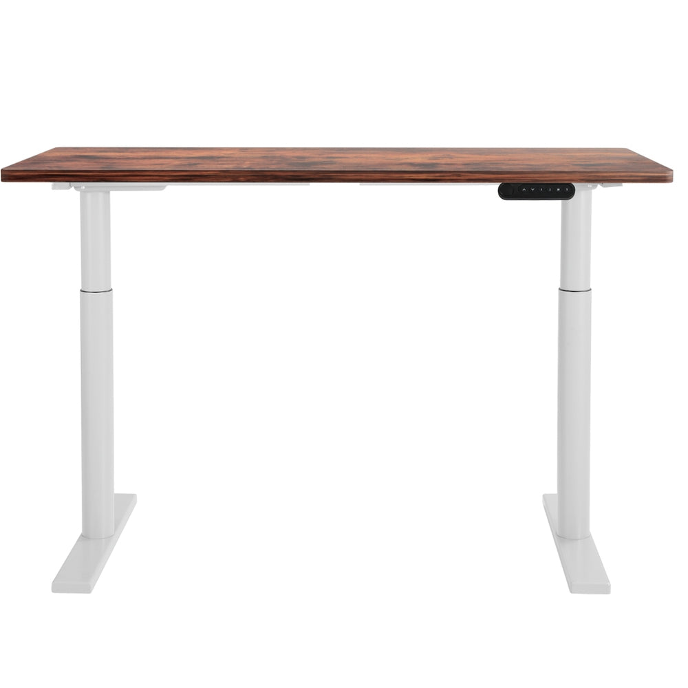 Artiss Standing Desk Motorised Electric Dual Motor 140CM Rustic Brown HASD-B-M10-WHDF-RBDB-140