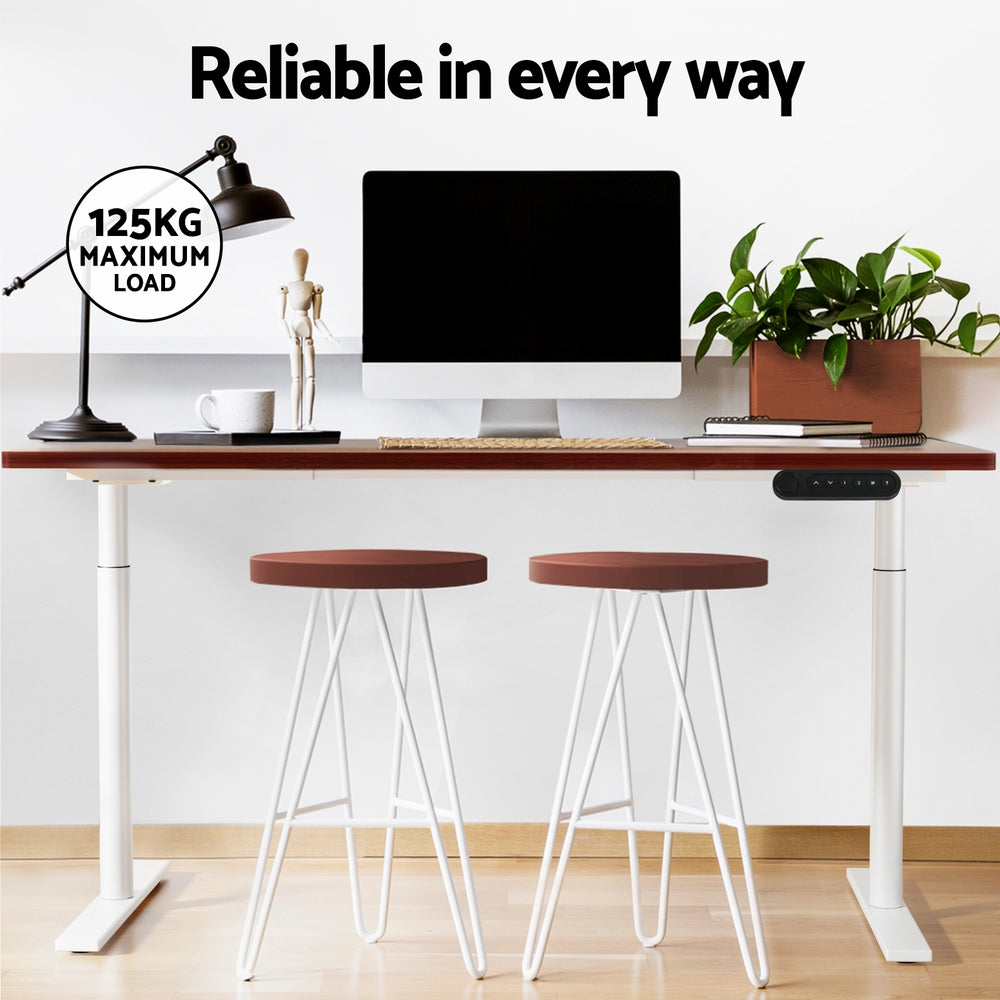 Artiss Standing Desk Motorised Electric Dual Motor 140CM Walnut HASD-B-M10-WHDF-WADB-140