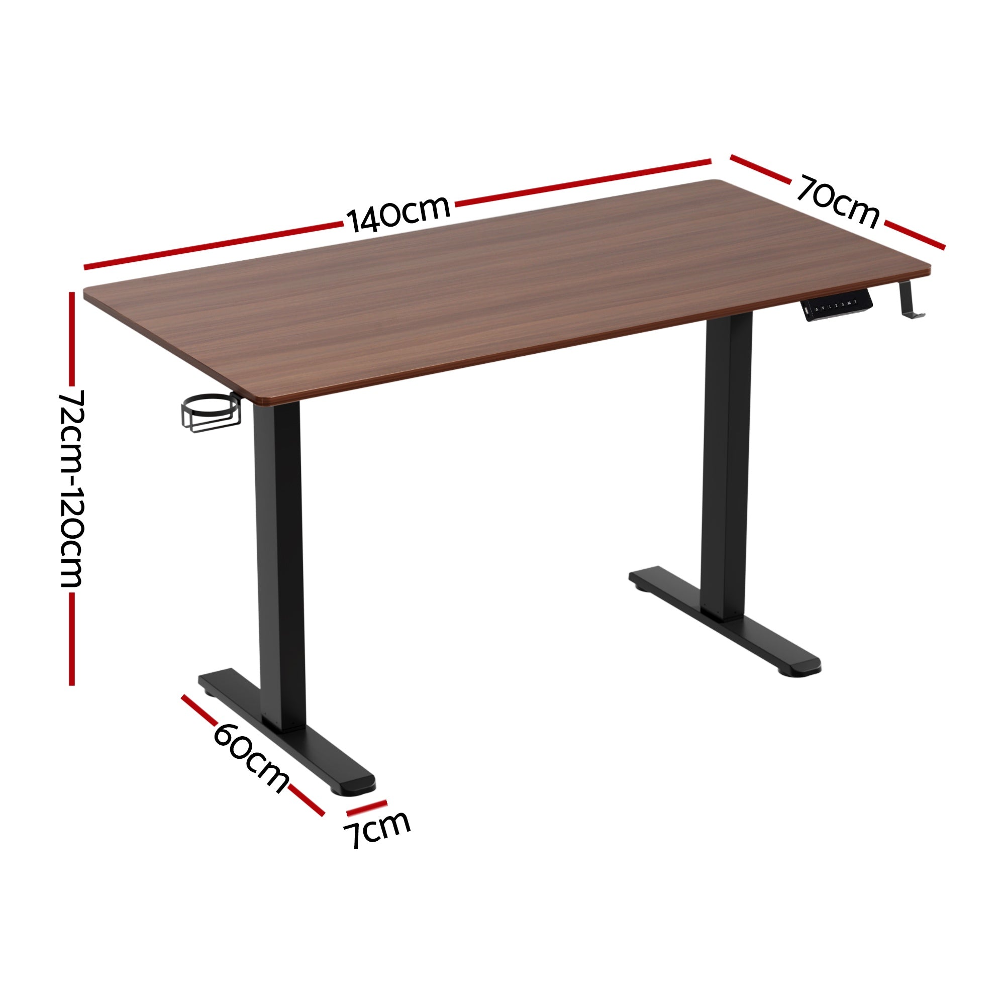 Artiss Standing Desk Motorised Dual Motor Electric Walnut 140CM HASD-B-M14-WA-AB