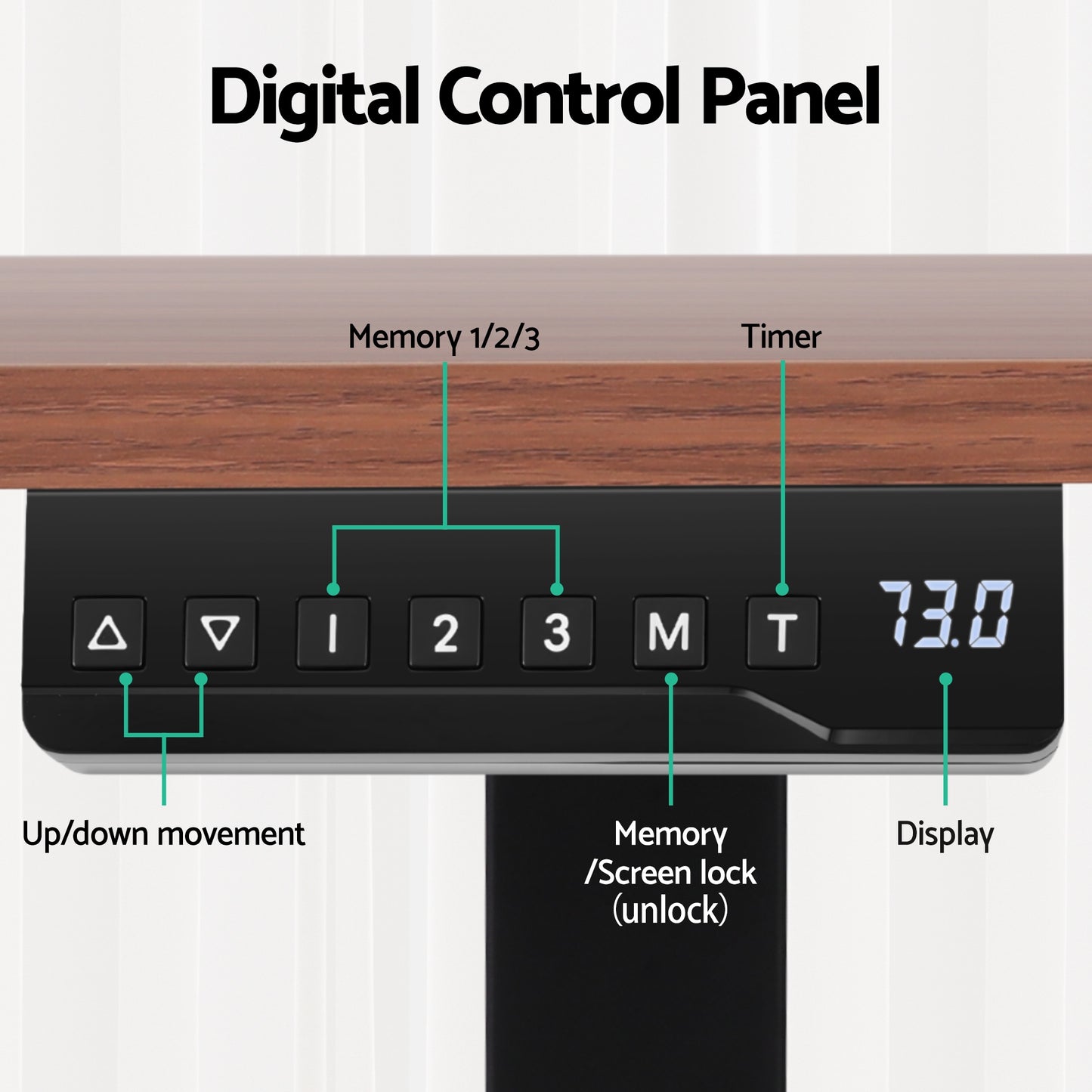 Artiss Standing Desk Motorised Dual Motor Electric Walnut 140CM HASD-B-M14-WA-AB