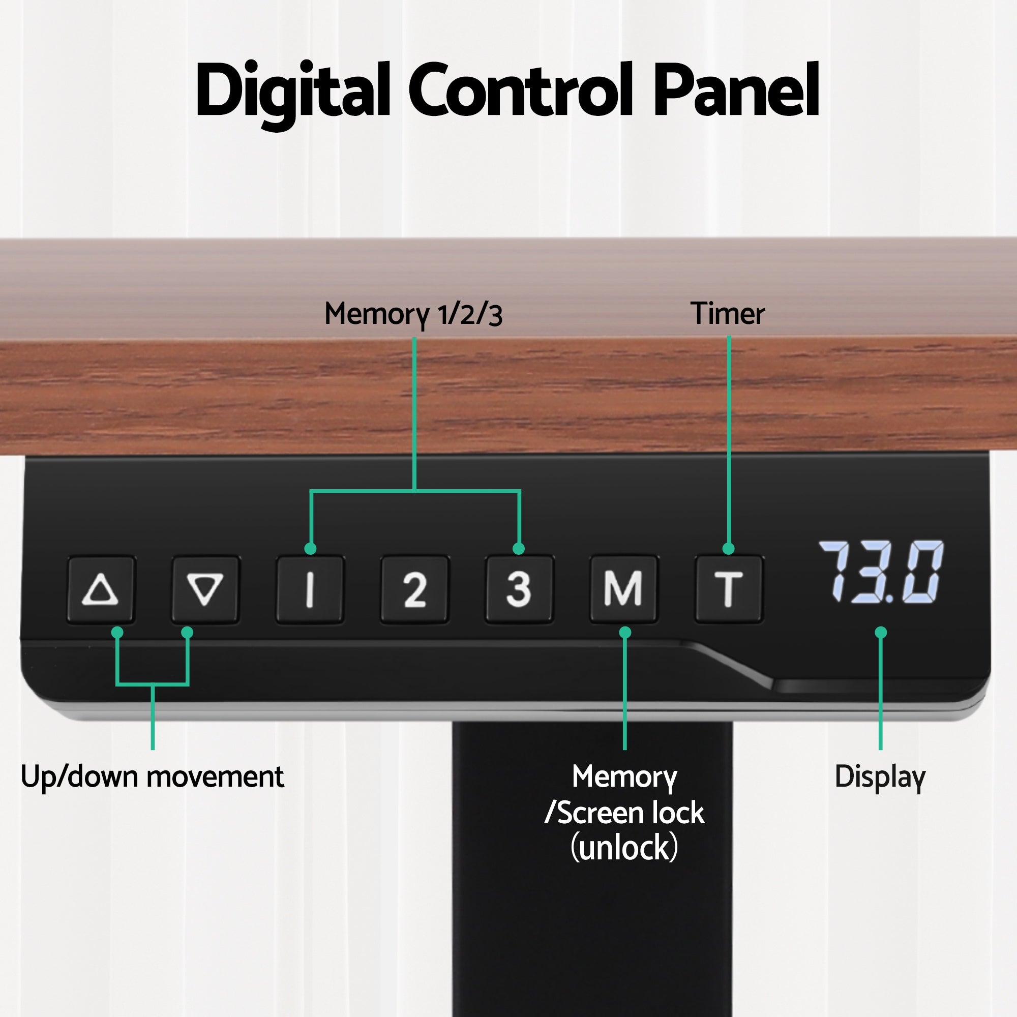 Artiss Standing Desk Motorised Dual Motor Electric Walnut 140CM HASD-B-M14-WA-AB
