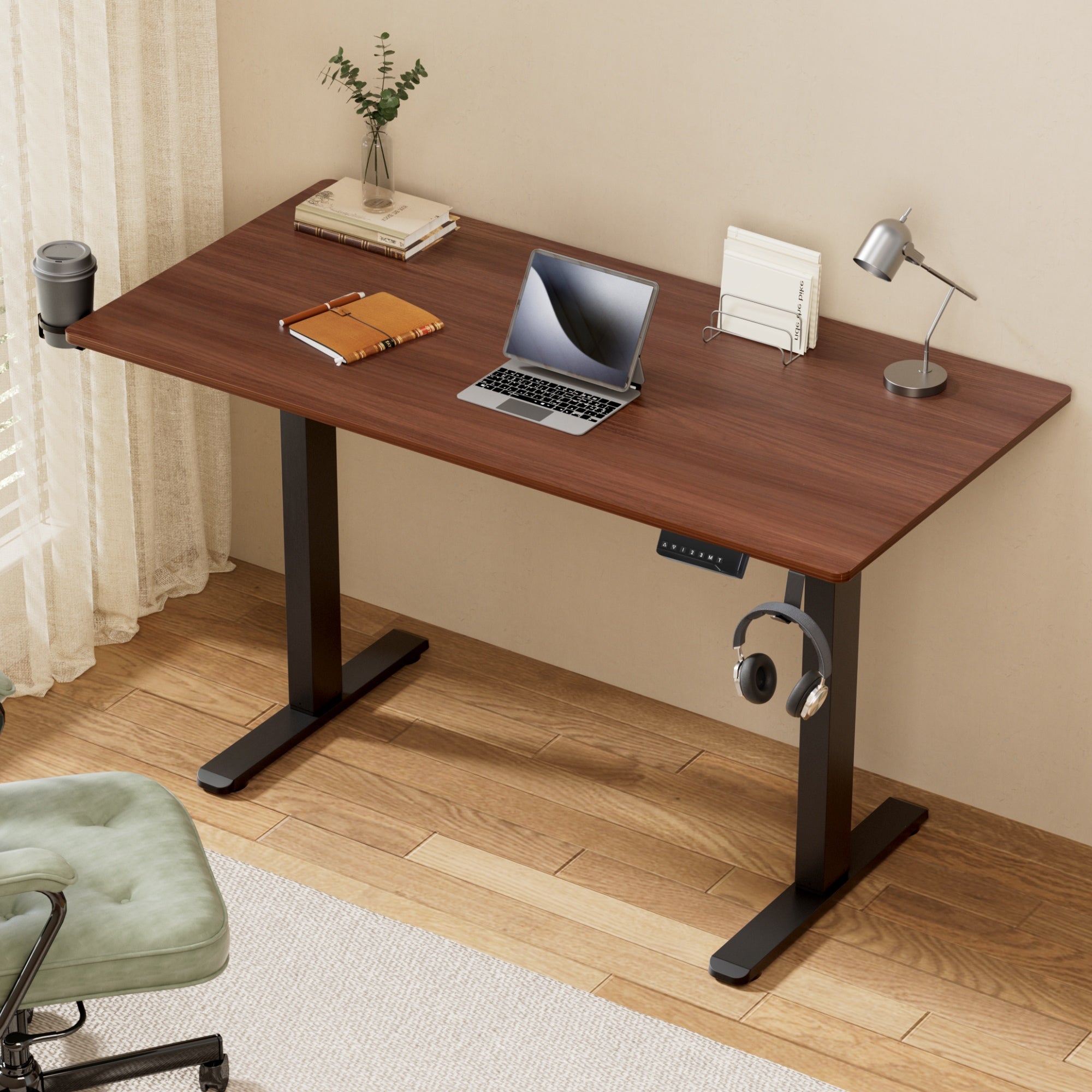 Artiss Standing Desk Motorised Dual Motor Electric Walnut 140CM HASD-B-M14-WA-AB