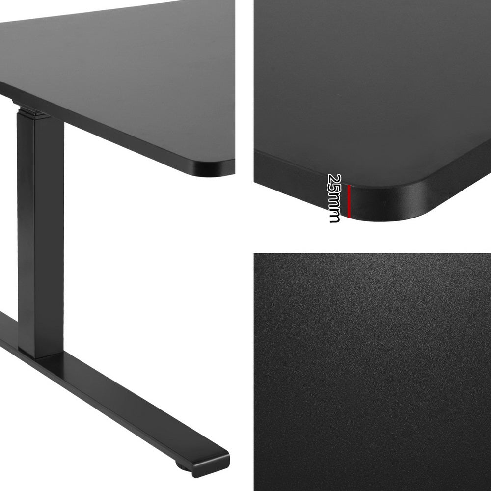 Artiss Standing Desks L-shape Motorised 160CM Black HASD-B-M70-BK-160