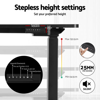 Artiss Standing Desks L-shape Motorised 160CM Black HASD-B-M70-BK-160