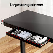 Artiss Standing Desk Motorised Electric Motor Drawer 120CM Black HASD-B-S08-BK