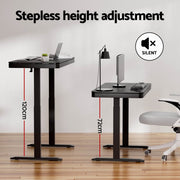 Artiss Standing Desk Motorised Electric Motor Drawer 120CM Black HASD-B-S08-BK