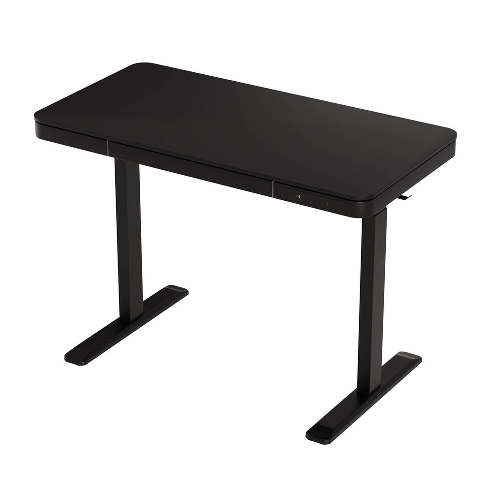 Artiss Standing Desk Motorised Electric Motor Drawer 120CM Black HASD-B-S08-BK