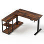 Artiss Electric Standing Desk Adjustable Motorised 120CM L Shaped Rustic Brown HASD-B-S08-L-SHELF-WA-ABC