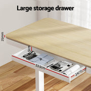 Artiss Standing Desk Motorised Electric Dual Motor Draw 120CM Oak HASD-B-S08-NW