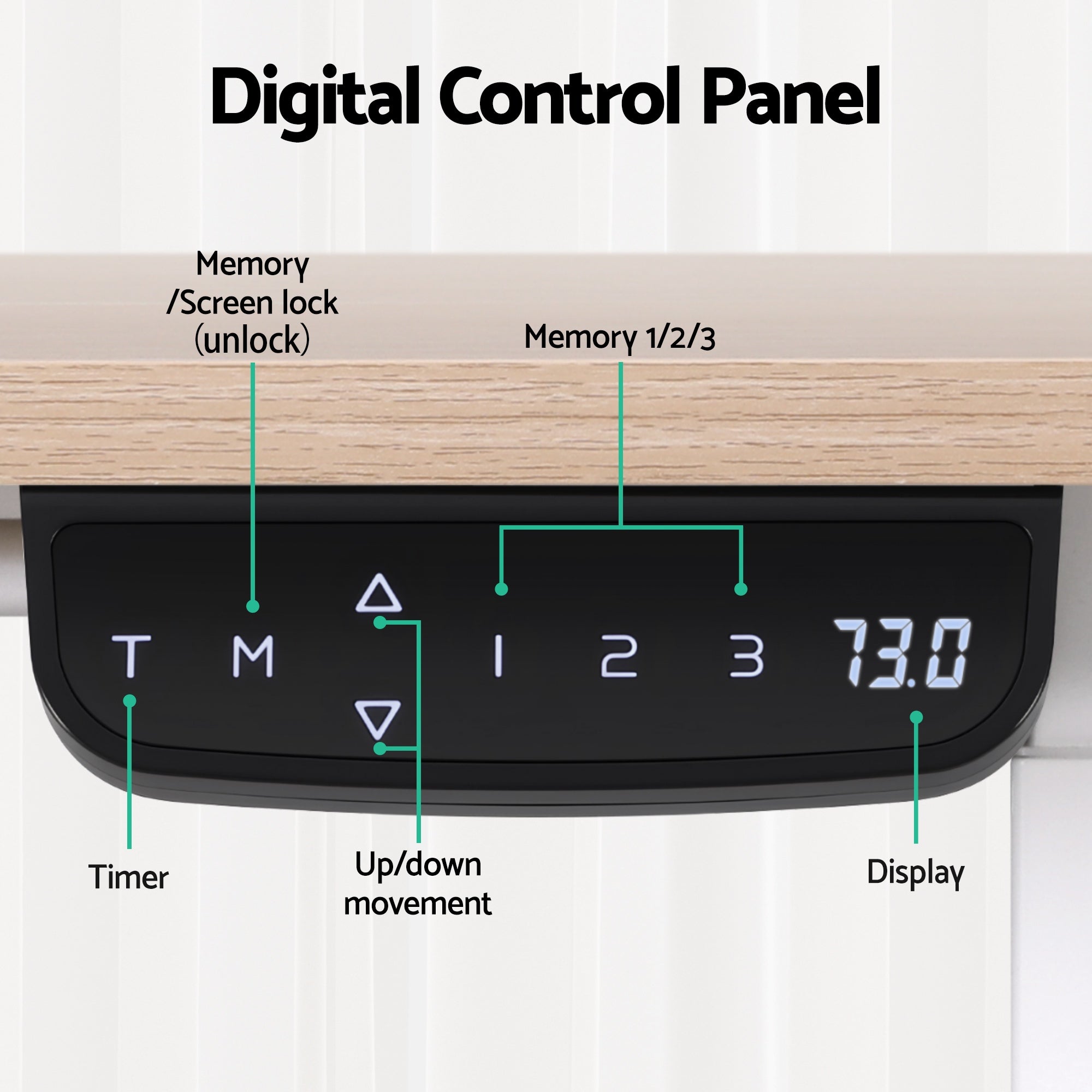 Artiss Standing Desk Sit Stand Touch Control Electric Oak 140CM HASD-B-S08-TOUCH-NW-AB