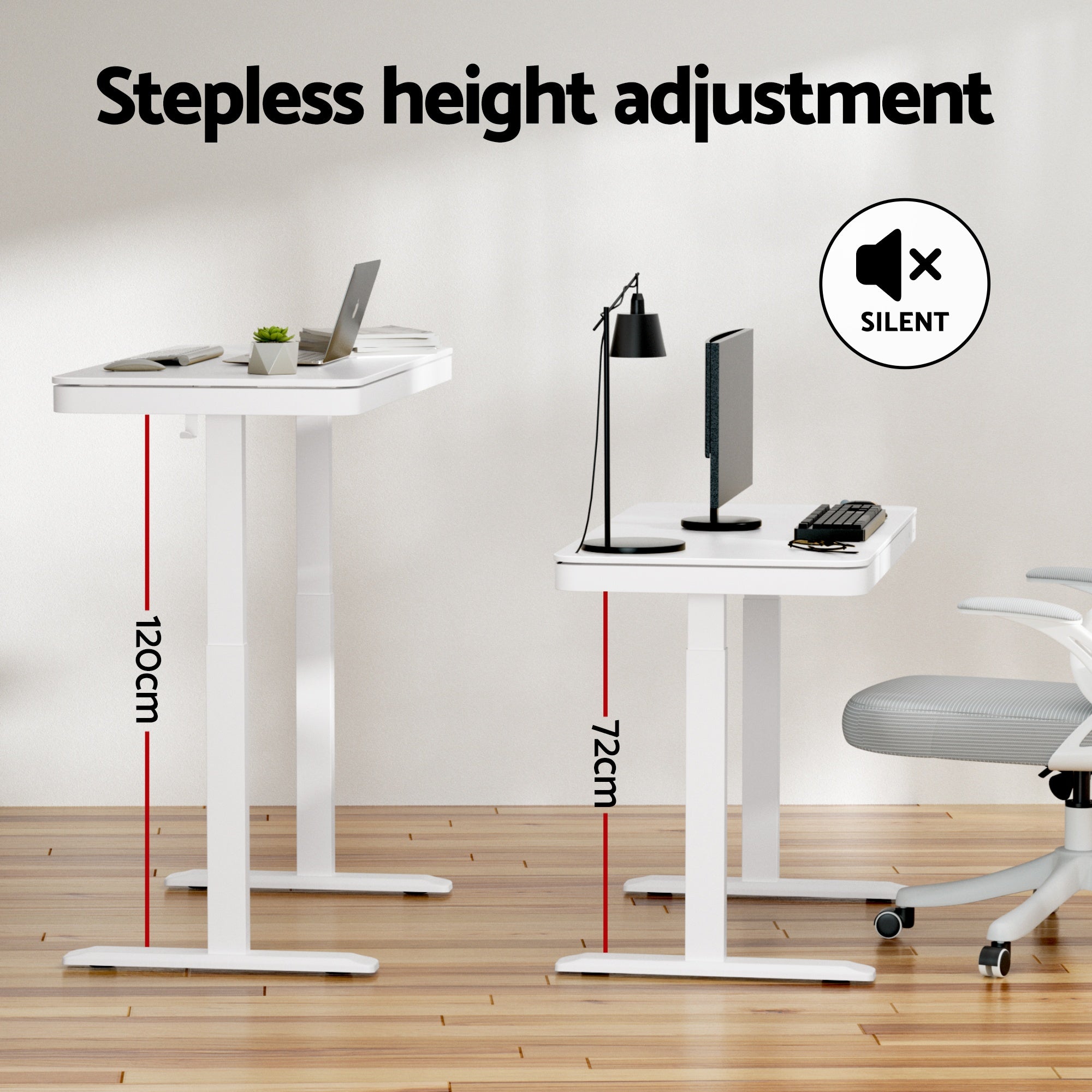 Artiss Standing Desk Motorised Electric Desks Drawer 120CM White HASD-B-S08-WH