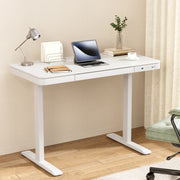 Artiss Standing Desk Motorised Electric Desks Drawer 120CM White HASD-B-S08-WH