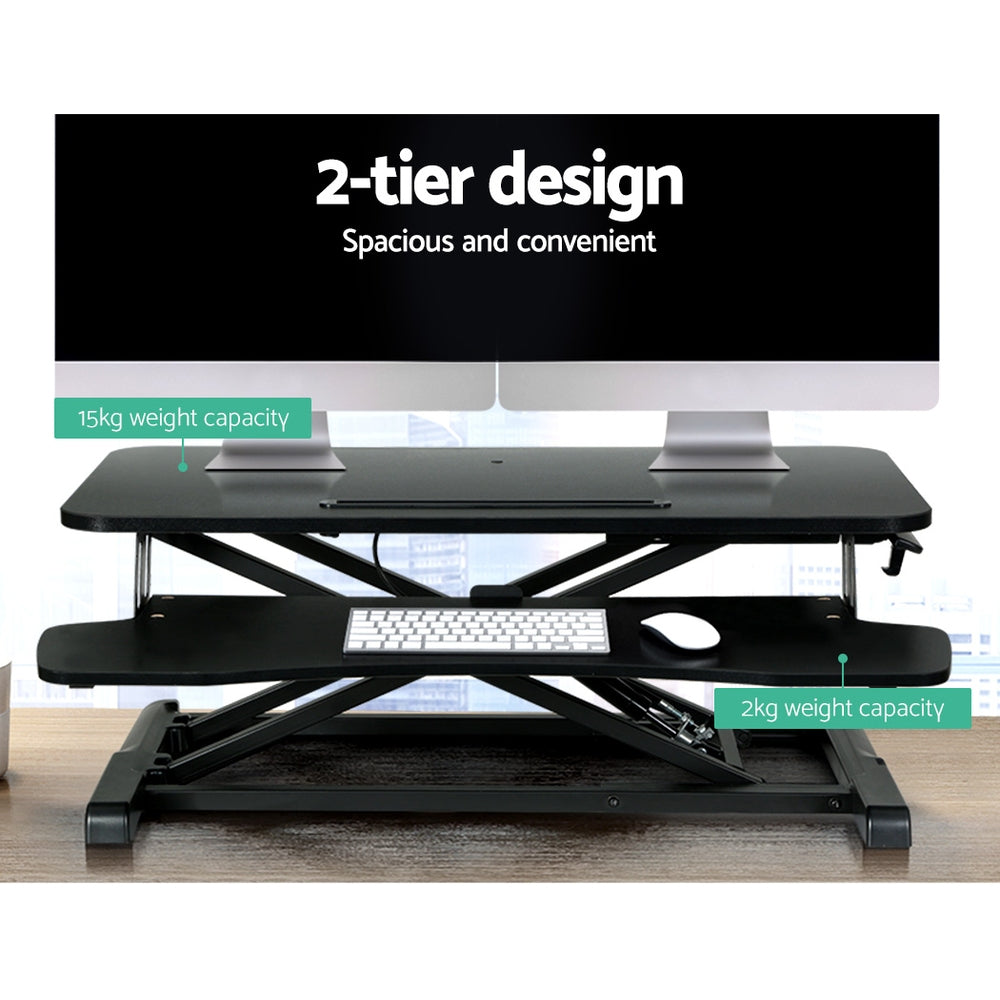 Artiss Standing Desk Riser Height Adjustable Black 80CM HASD-B-S28-BK