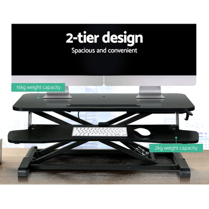 Artiss Standing Desk Riser Height Adjustable Black 80CM HASD-B-S28-BK