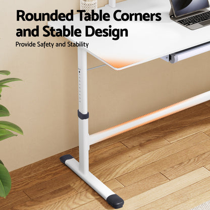 Artiss Standing Desk Height Adjustable Workstation Computer Desks Study 120CM White HASD-C-MANUAL-120-WH
