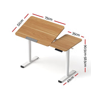 Artiss Electric Standing Desk Height Adjustable Sit Stand Desk Tilting Top HASD-CD105-WD-AB