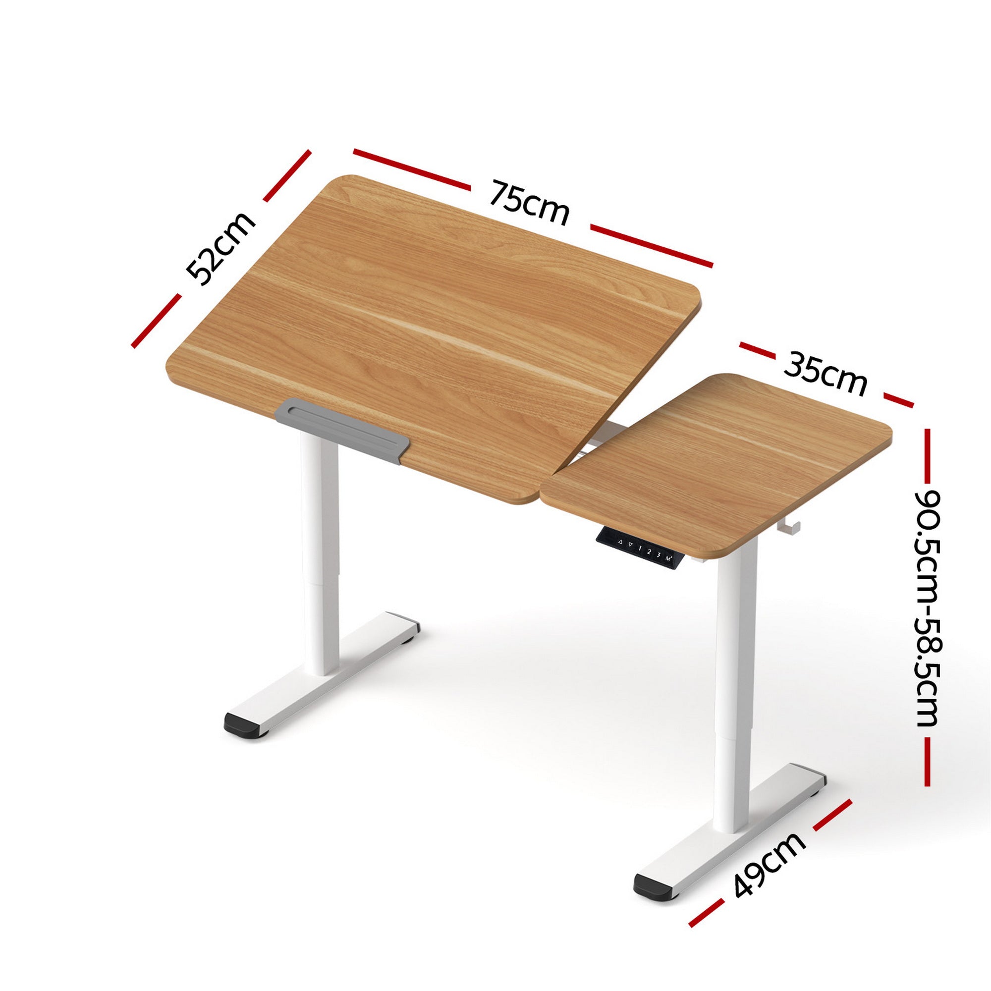 Artiss Electric Standing Desk Height Adjustable Sit Stand Desk Tilting Top HASD-CD105-WD-AB