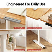 Artiss Electric Standing Desk Height Adjustable Sit Stand Desk Tilting Top HASD-CD105-WD-AB