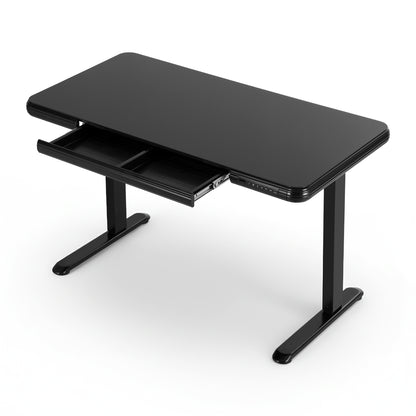 Artiss Electric Standing Desk Motorised Glass Top Black 120CM HASD-ET156C-GLASS-BK-AB