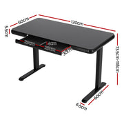 Artiss Electric Standing Desk Motorised Glass Top Black 120CM HASD-ET156C-GLASS-BK-AB