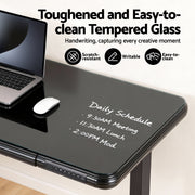 Artiss Electric Standing Desk Motorised Glass Top Black 120CM HASD-ET156C-GLASS-BK-AB