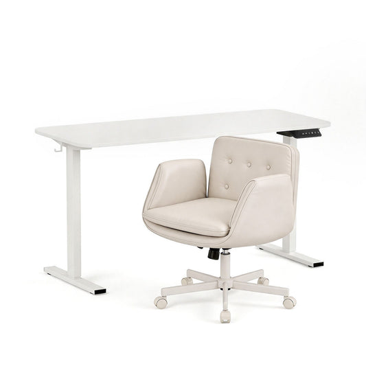 Artiss Criss Cross Chair with Wheels & Adjustable Armrests and Electric Standing Desk 140cm with Memory HASD-ET156E-2018-BG