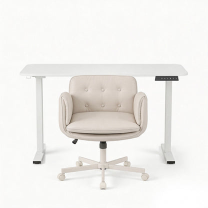 Artiss Criss Cross Chair with Wheels & Adjustable Armrests and Electric Standing Desk 140cm with Memory HASD-ET156E-2018-BG