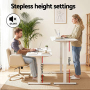 Artiss Criss Cross Chair with Wheels & Adjustable Armrests and Electric Standing Desk 140cm with Memory HASD-ET156E-2018-BG
