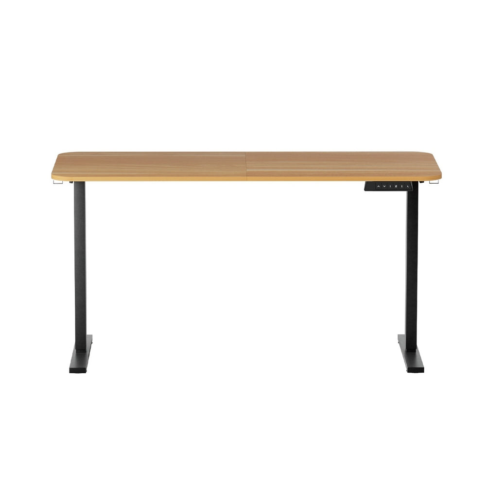Artiss Electric Standing Desk 140cm Adjustable Height Motorised Home Office Desk Oak Black HASD-ET156E-BKNT
