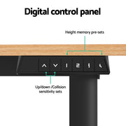 Artiss Electric Standing Desk 140cm Adjustable Height Motorised Home Office Desk Oak Black HASD-ET156E-BKNT