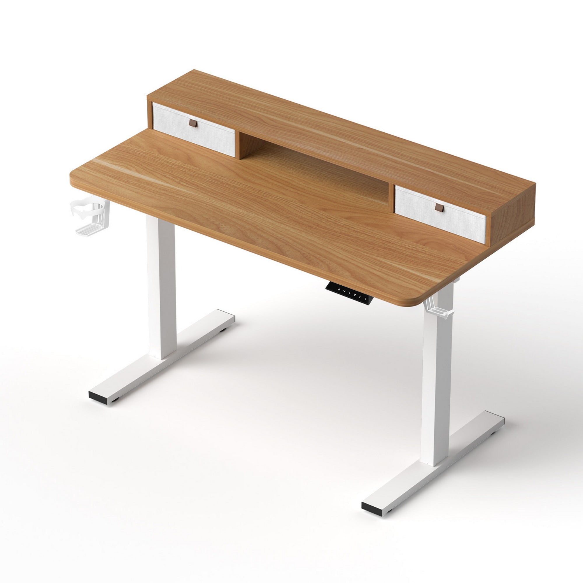 Artiss Electric Standing Desk Height Adjustable Sit Stand Desk Home Office HASD-ET156E-SHELF-WD-AB